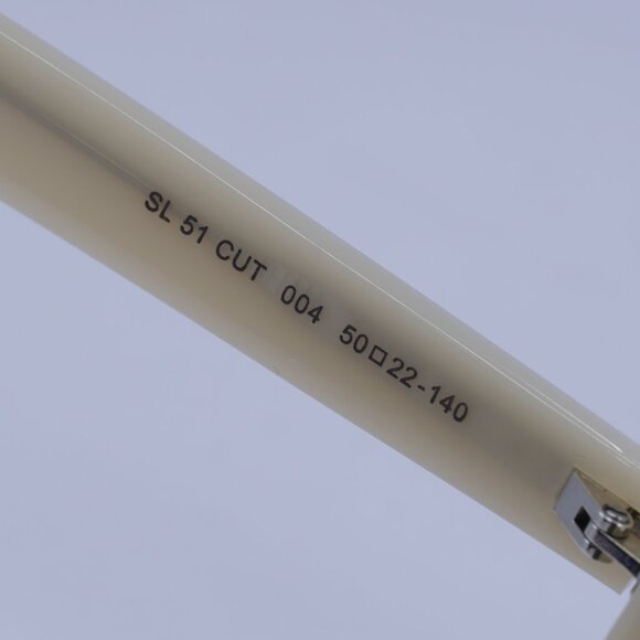 Saint Laurent SL 51 CUT 004 Sunglasses Beige/Silver Square Frame, Grey Lenses - Picture 4 of 10